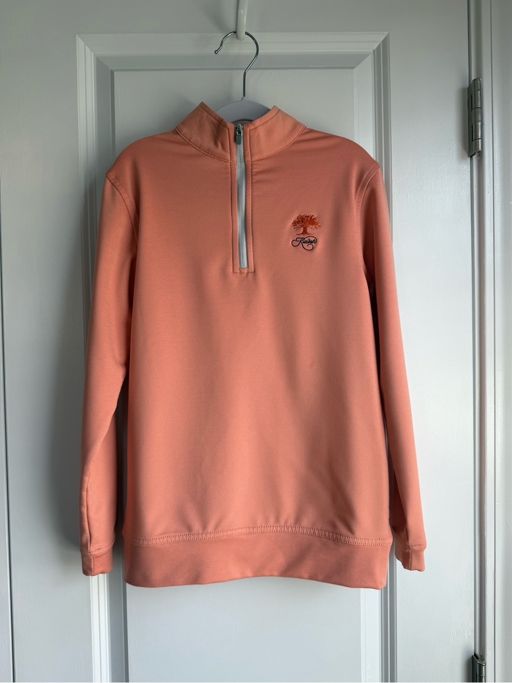 Peter Millar Boys Performance Quarter Zip Lightweight Pullover Kiawah Orange S
